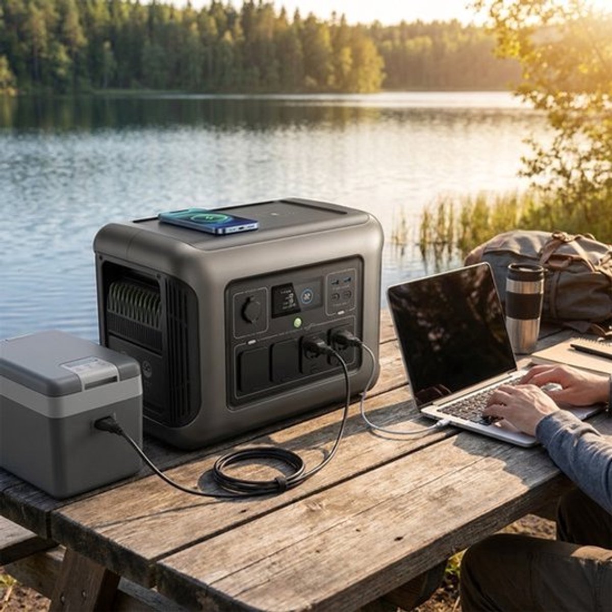 Powerstation – Draagbare Accu – Mobiele Energiebron – Noodstroom – Backup Batterij – 1152Wh LiFePO4 – 1800W AC Uitgangen