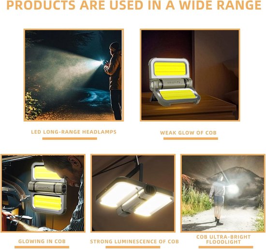 Campinglamp met 5000mAh accu - 2000LM, 5 modi, campinglamp op zonne-energie en USB-oplaadbaar, draagbaar, IPX4 waterdicht, campinglicht met haak en magneet voor tent, noodgeval, reizen, donkergroen [Energieklasse F] — afbeelding 5