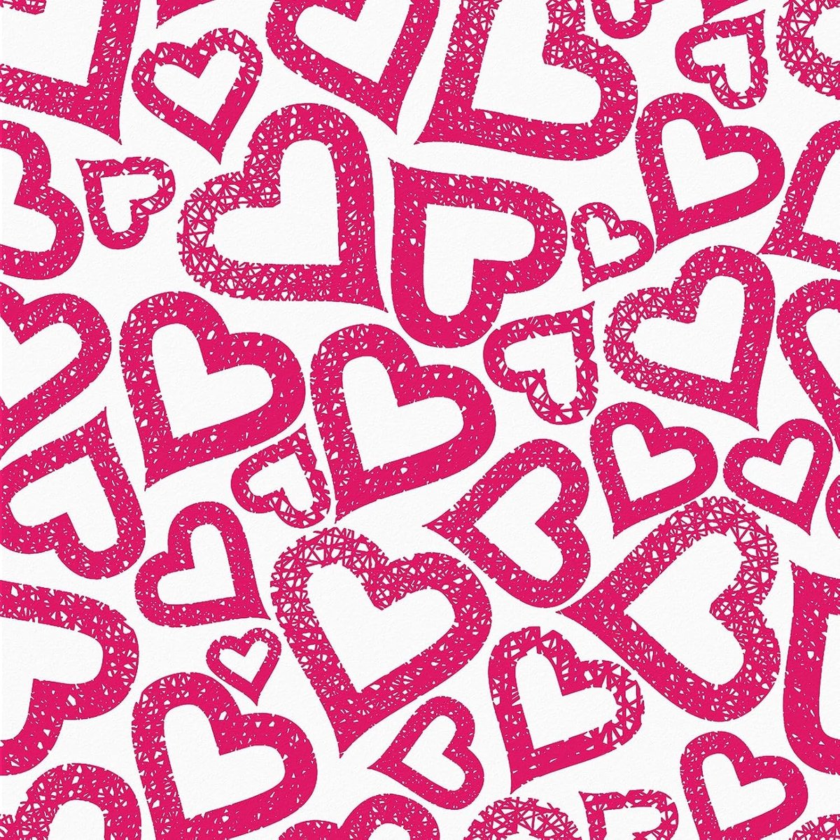 Roze Hart Behang voor Meisjeskamer - Zelfklevend Behang voor Slaapkamer en Woonkamer, 260cm x 44.5cm, Creatieve Behang Ideeën voor Kinderen