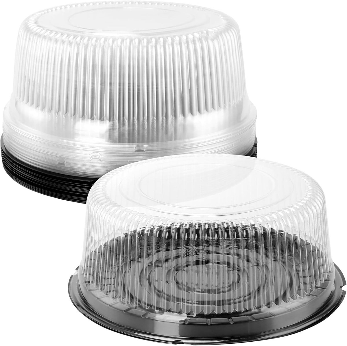 Ronde Cakebox van 20 cm in Duidelijk Plastic met Deksel, Ideaal voor Taarten, Snacks en Desserts