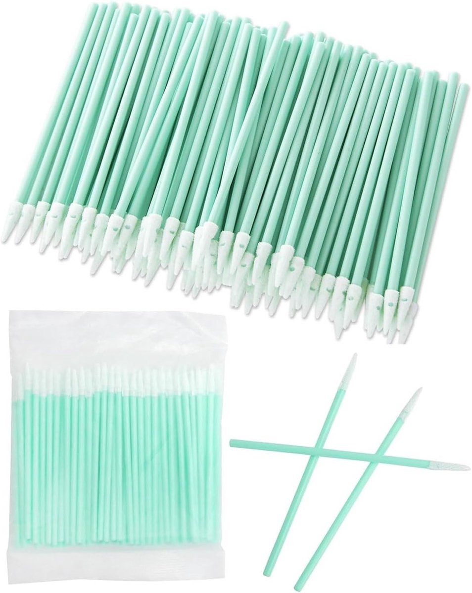 Set van 100 Katoenen Wattenstaafjes voor Reinigen, Schoonmaakstokken, Schuimdots voor Camera en Printeronderhoud