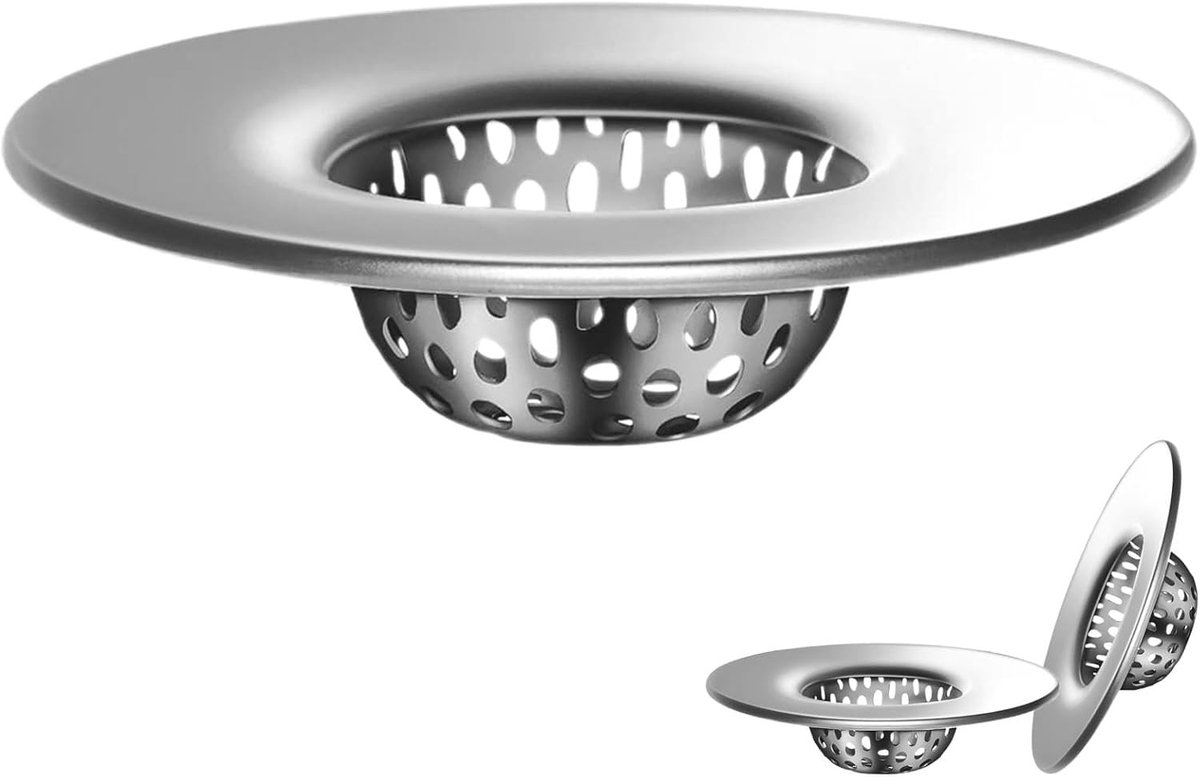 Set van 3 RVS Afvoerzeven voor Badkamer, Ideaal voor Douche, Wastafel en Toilet, Haarvanger en Afvalfilter