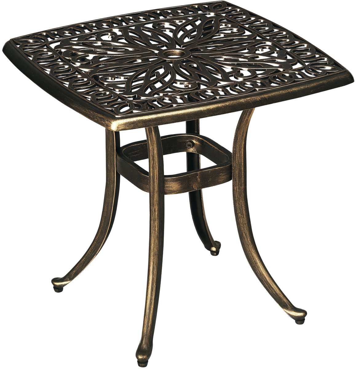 Outsunny Tuin Bijzettafel - Aluminium Bistrotafel - Balkontafel - Brons