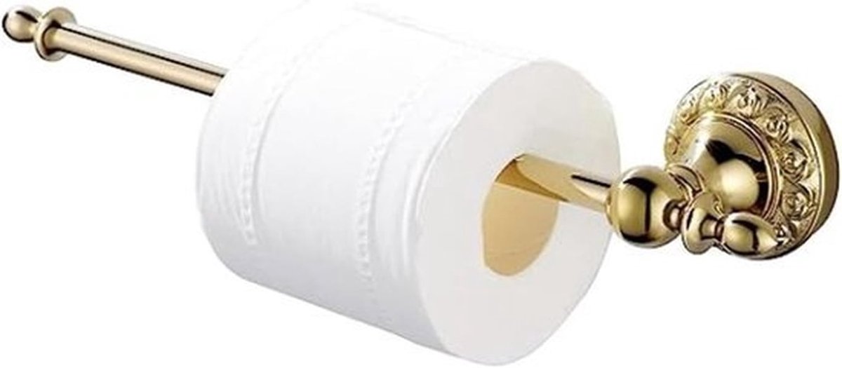 Antieke wandgemonteerde toiletrolhouder van messing in vintage stijl voor badkamer en keukenaccessoires