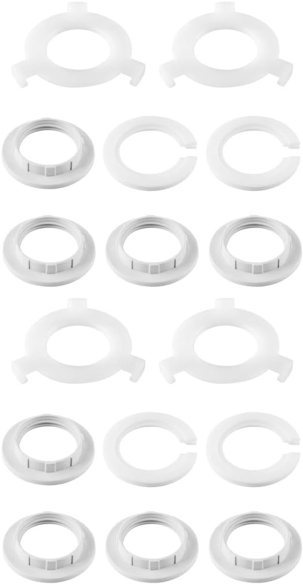 Lampenkap Reduceringsring Kit E14 naar E27 Adapter voor Lampenkappen - Wit, Geschikt voor Diverse Lampen en Interieurdecoratie