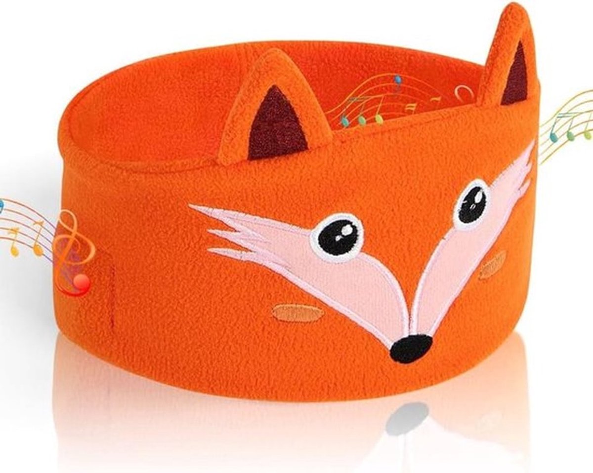 Slaapmasker met Bluetooth-hoofdtelefoon voor zijslapers - draadloos, stereo, sport - Oranje - hardlopen, muziek, reizen.