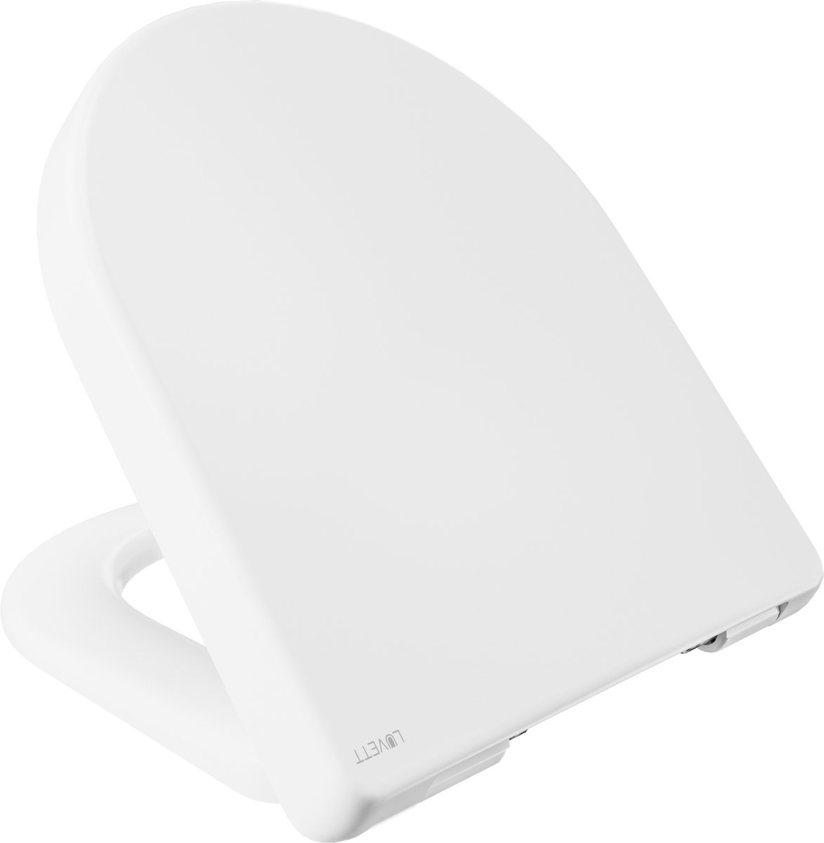 Luvett D700 - WC-bril D-vorm - Compact - Wit - Dubbele Softclose - Afneembaar - Duroplast
