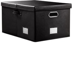 PRANDOM Grote opvouwbare opslagdoos met deksel,zwart(1-stuk)58x40x30cm - ShopVlot