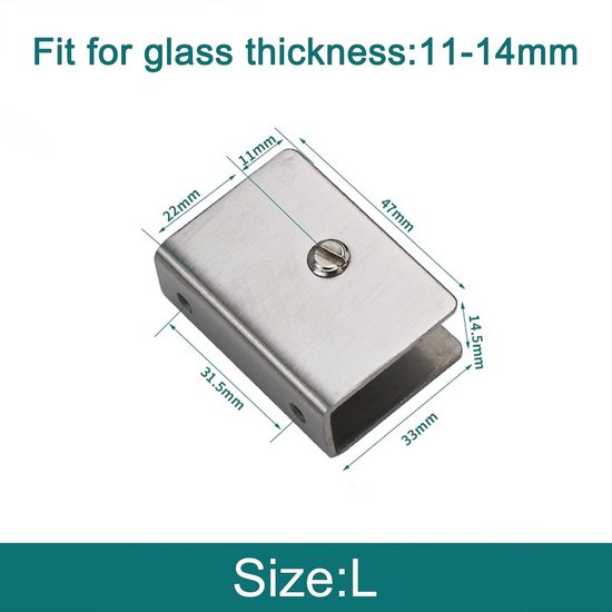 Roestvrijstalen Glasbeugels voor Wandmontage - Stevige Steun voor Glazen Planken (Set van 6) met 11-14mm Klemcapaciteit — afbeelding 4