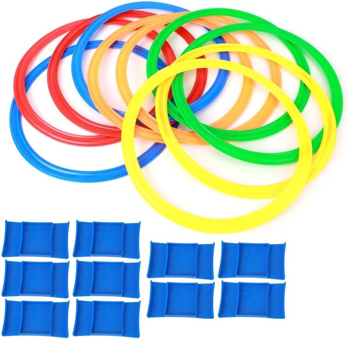 Set van 10 Snelheid en Behendigheid Trainingsringen voor Kinderen - Spring Hoepels voor Buitenactiviteiten en Sporttraining (29 cm)