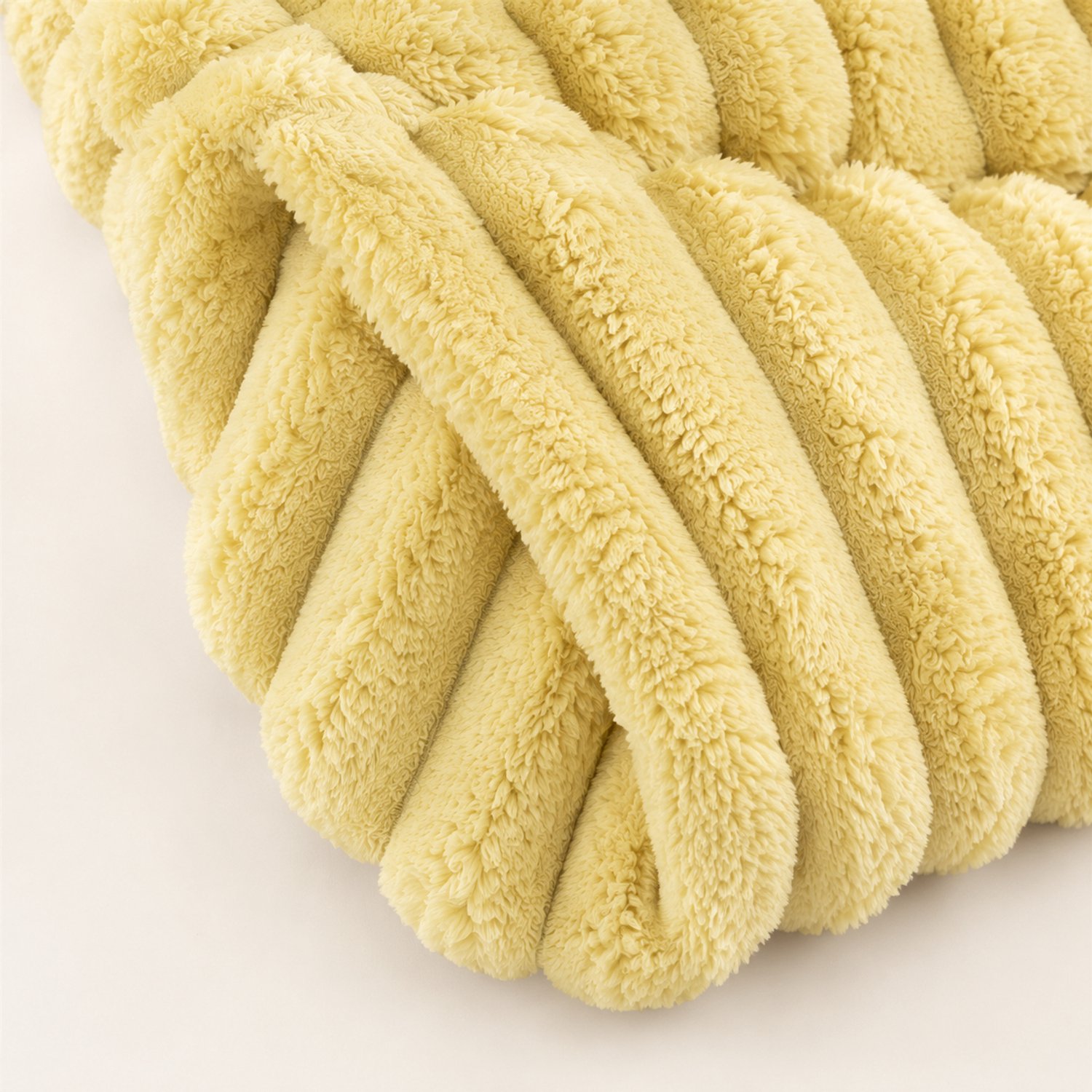 SWGOTA Gembergele gestreepte pluche deken 200 x 230 cm, polyester en machinewasbaar, voor bank en middagdutje gembergeel