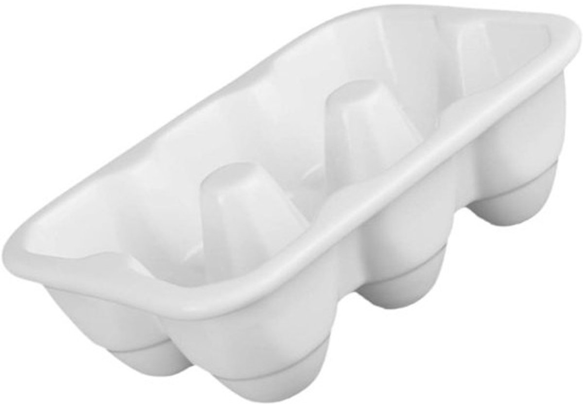 Keramisch Eierrekje - Eierhouder Opbergbakje - Keuken Organiseren - Platte Opslag 6 Eieren - 16.5 x 11 x 5 cm