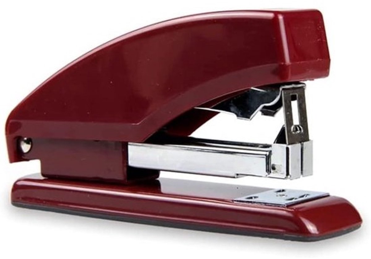 Nietmachine voor Bureau - Handnietmachine Kantoor - Papier Nieten - Ergonomische Grip - 20 Vellen - Rood