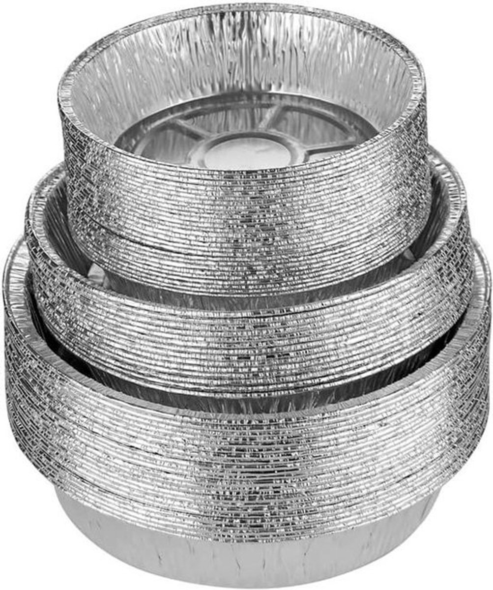 Airfryer Wegwerp Bakjes - Folie Bakvorm - Oven Bakken - Rond Vorm - Niet gespecificeerd - Zilver