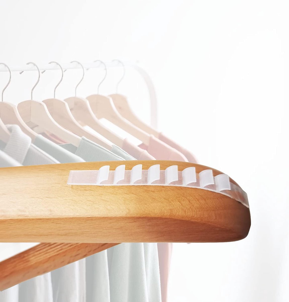 Plakstrips - 100 stuks, siliconen, transparant, bevestigd aan kleerhangers