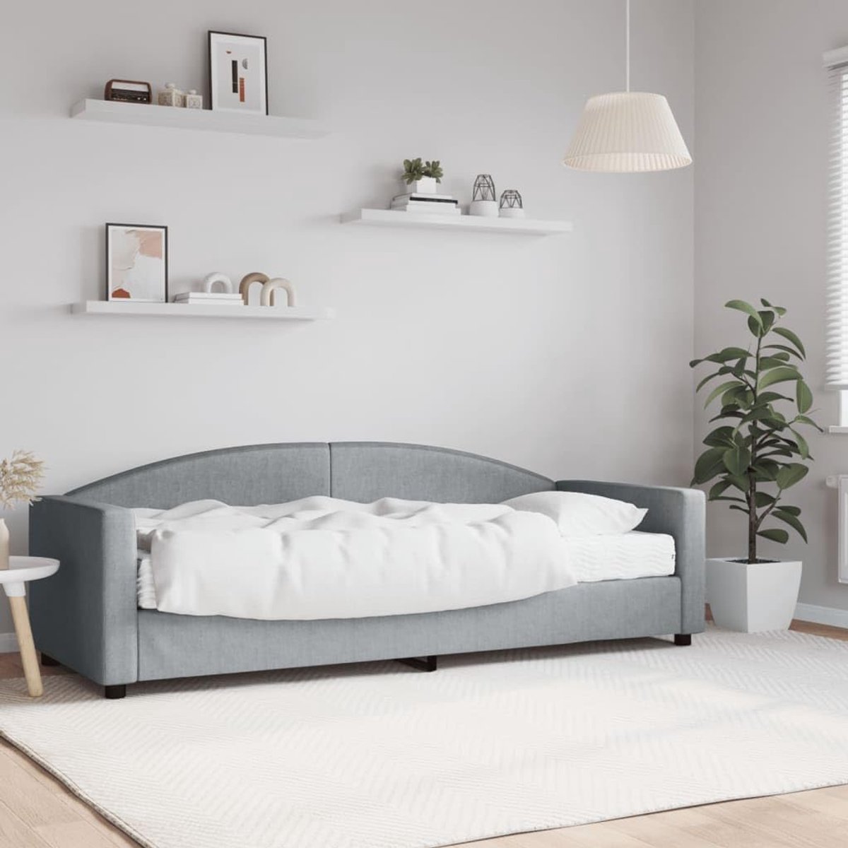2 in 1 schuimmatras slaapbank gastenbed Lichtgrijs 80x200 cm