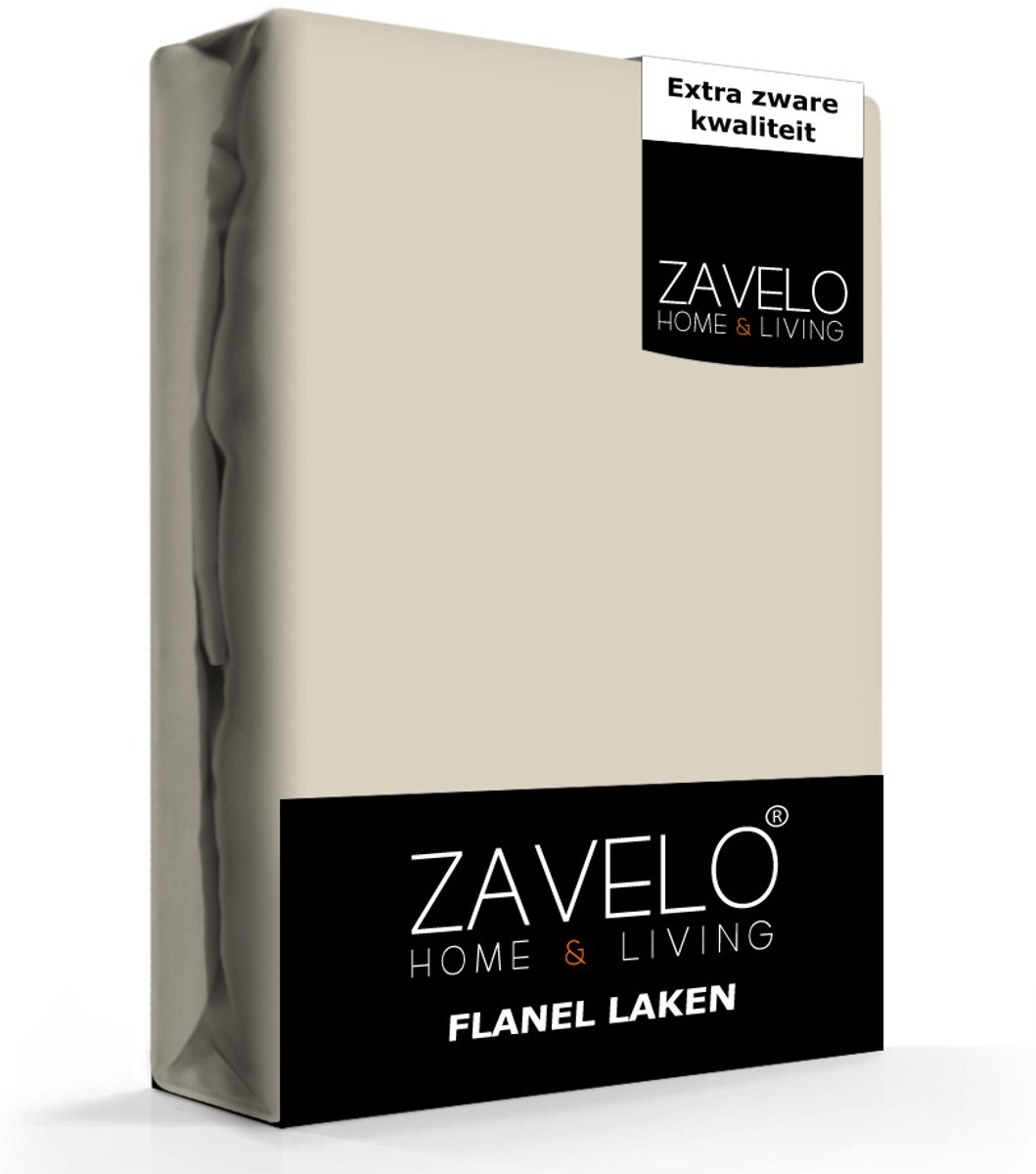 Zavelo Deluxe Flanel Laken Zand - 100% katoen - Extra Dik - Zware Kwaliteit - Hotelkwaliteit, foto 2