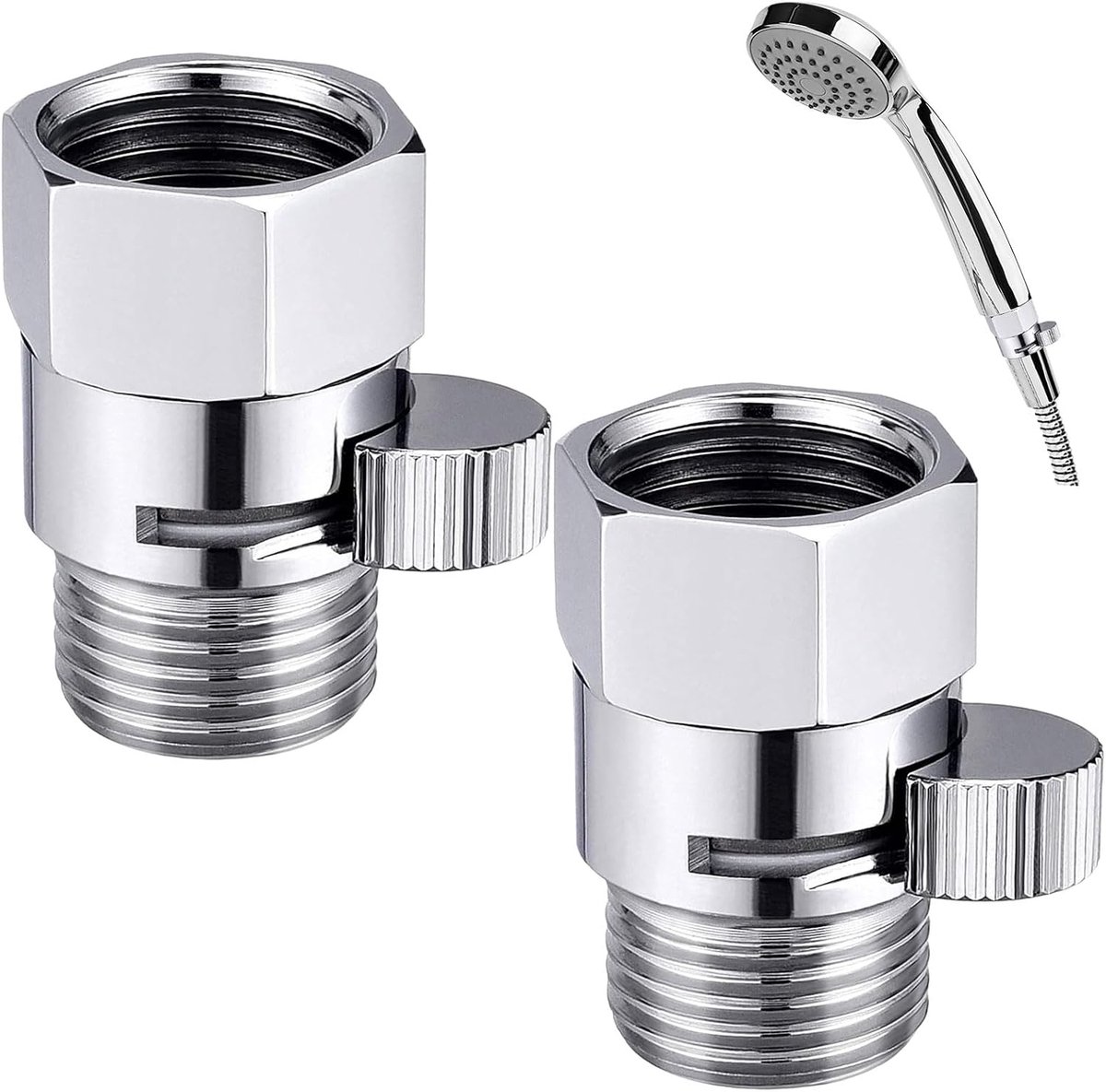 2 stuks afsluitventiel, 1/2 inch hoekventiel, douchekop afsluitventiel, Shut Off ventiel, douchekop hoekventiel, waterbesparend ventiel, douchearm ventiel, voor douchekoppen, handdouches