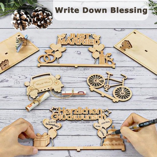 Spaarpot,Cool Fiets Decoratie,Handgemaakte Houten Tafel Decoratie,Fiets Hout Ambachten,Fiets Gift,voor Fietsers Functionele Robuuste Display Decoratie. — afbeelding 4