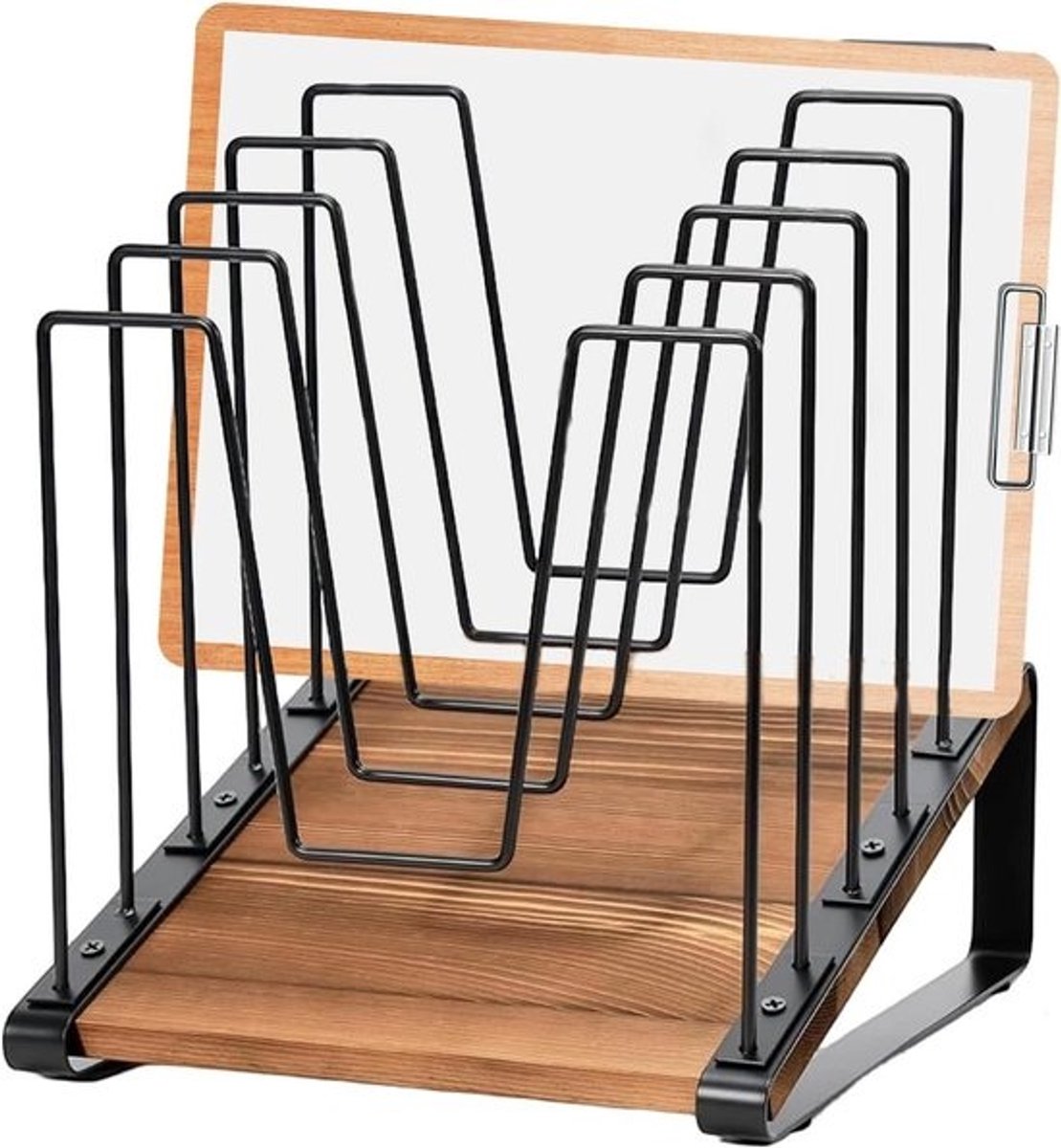 Bureau Organizer - Opberghouder Dossiers - Bureau Ordenen - Ergonomische Kantelfunctie - 22 x 22.3 x 22 cm - Zwart
