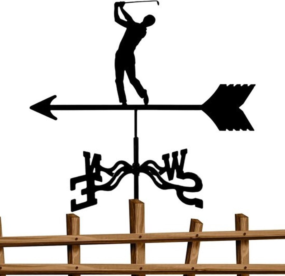 Weervlaggen voor daken - Windrichtinggever metaal - Tuindecoratie buiten - Weerbestendig golfdesign - 33 x 56 cm - Enkel