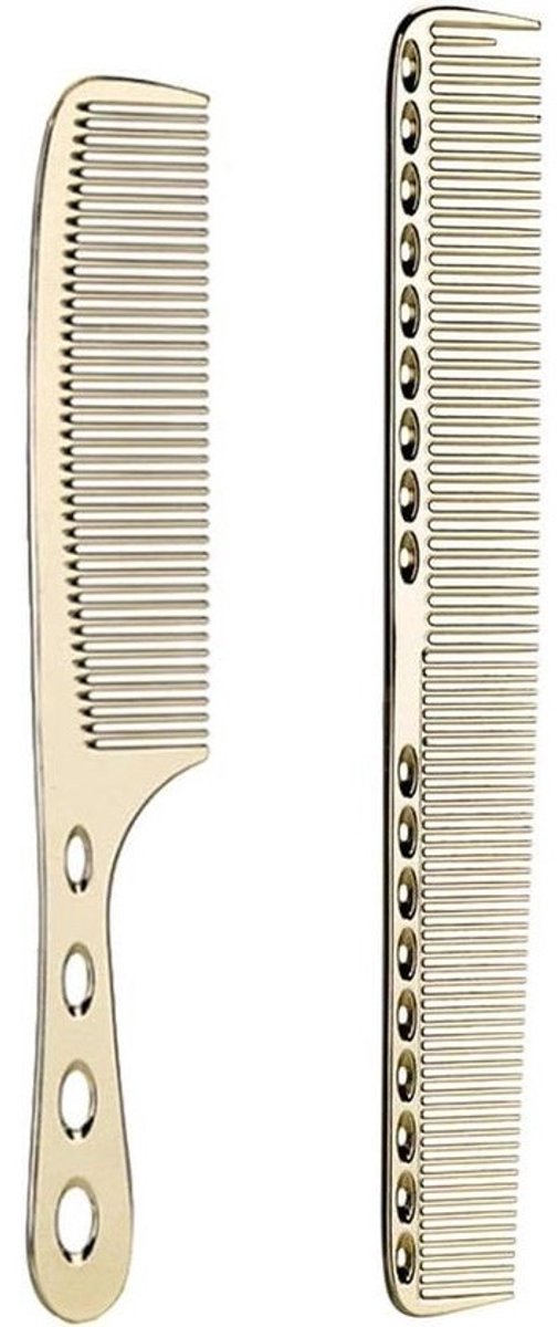 Roestvrij Staal Kammen - Styling Tools - Haar Stylen - Antistatisch Hittebestendig - 2 Stuks - Goud