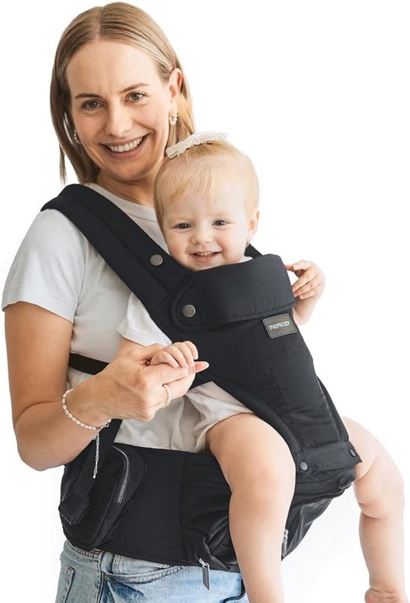 Babydrager met heupkussen - Baby heupstoel - Veilig de wereld verkennen - Orthopedisch getest M-zit - tot 20 kg - Zwart