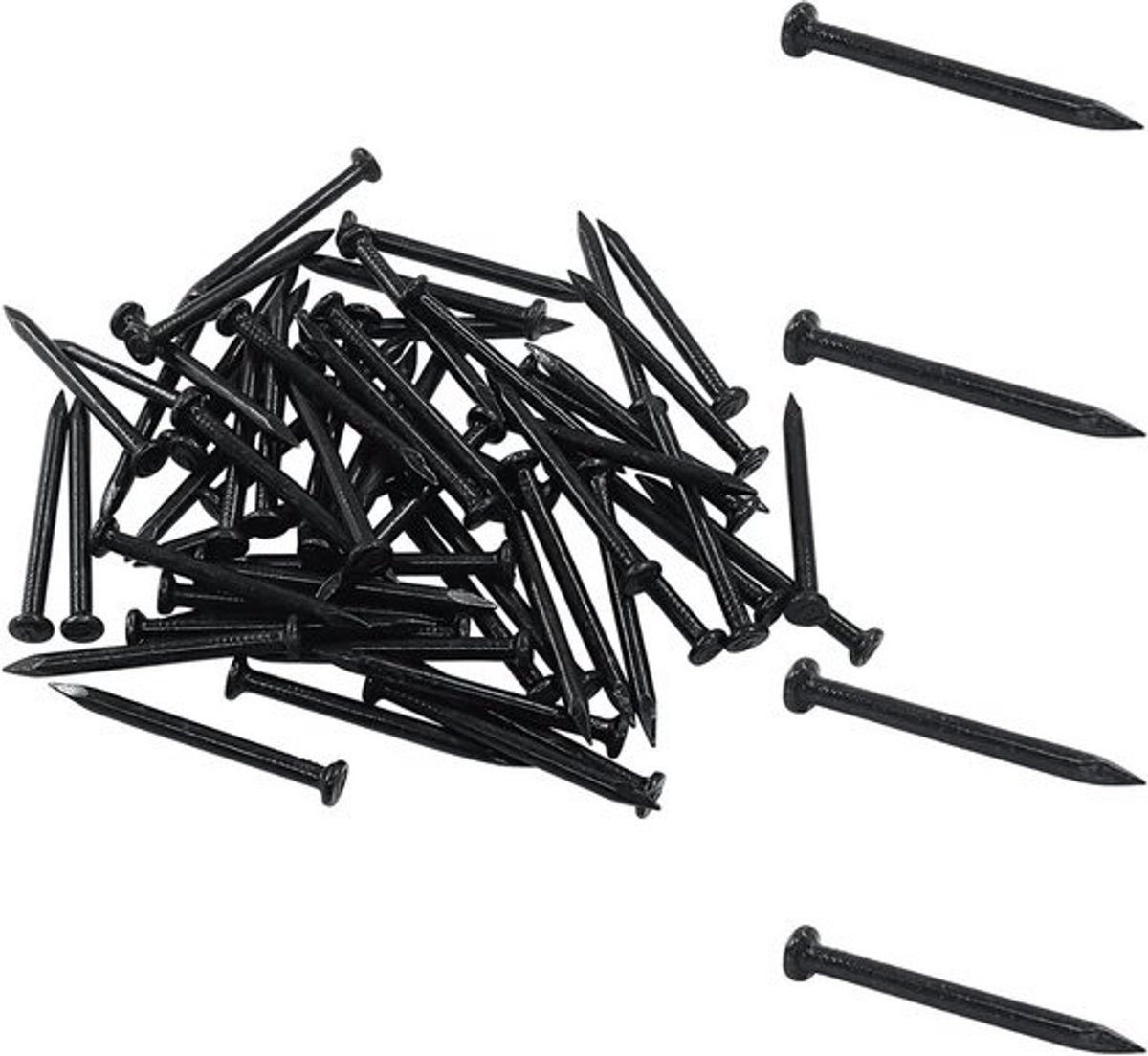 60x Stevige Metselnagels Zwart 40mm - Koolstofstaal Spijkers voor Hout, Beton en Doe-Het-Zelf
