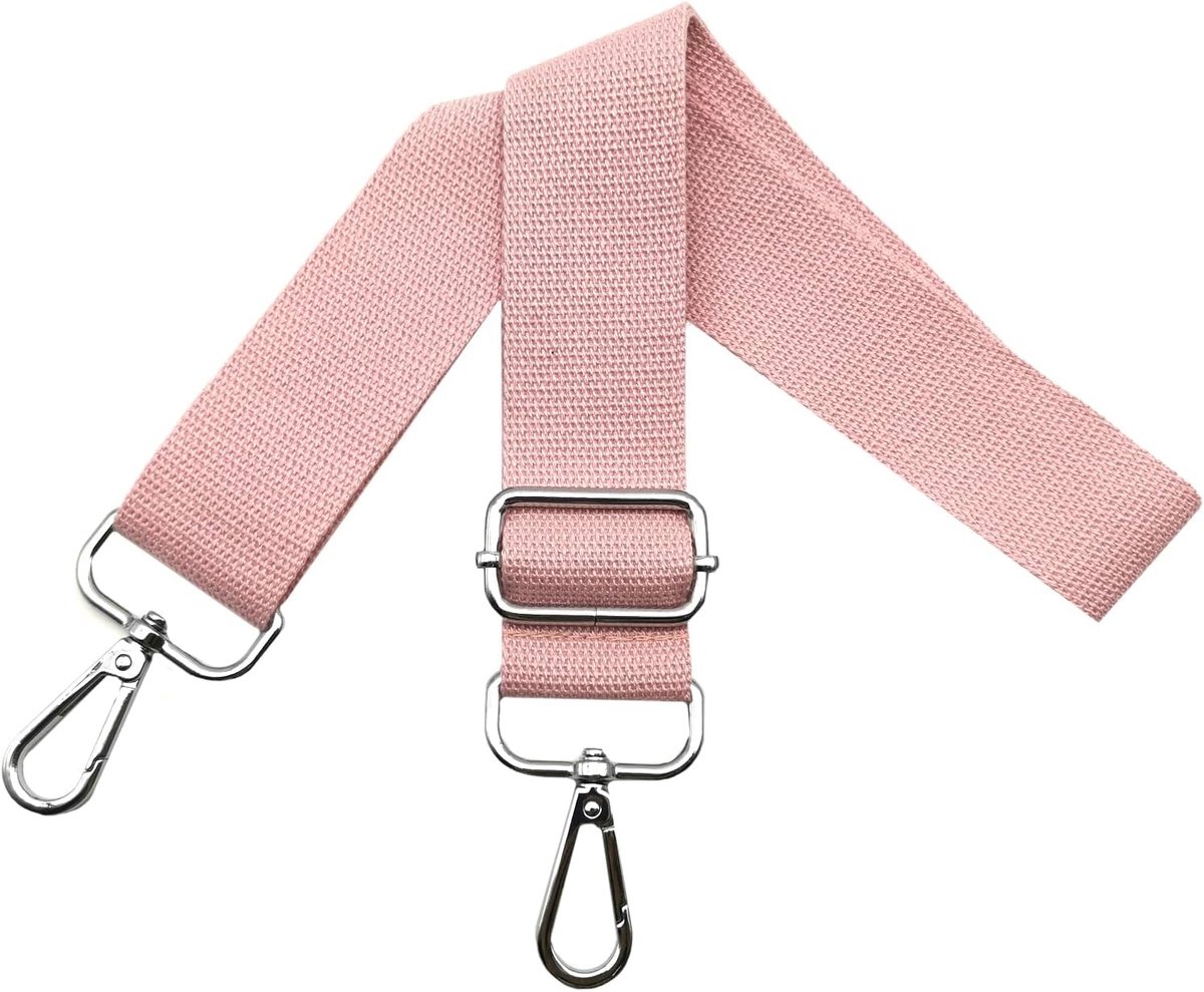 Tassenriemen voor het wisselen van schouderriem, tas riem verstelbare breedte 3,8 cm met zilveren karabijnhaak, draagriem voor handtassen dames tas riem, schouderriem tassen, kleurrijk, Q, roze, 80