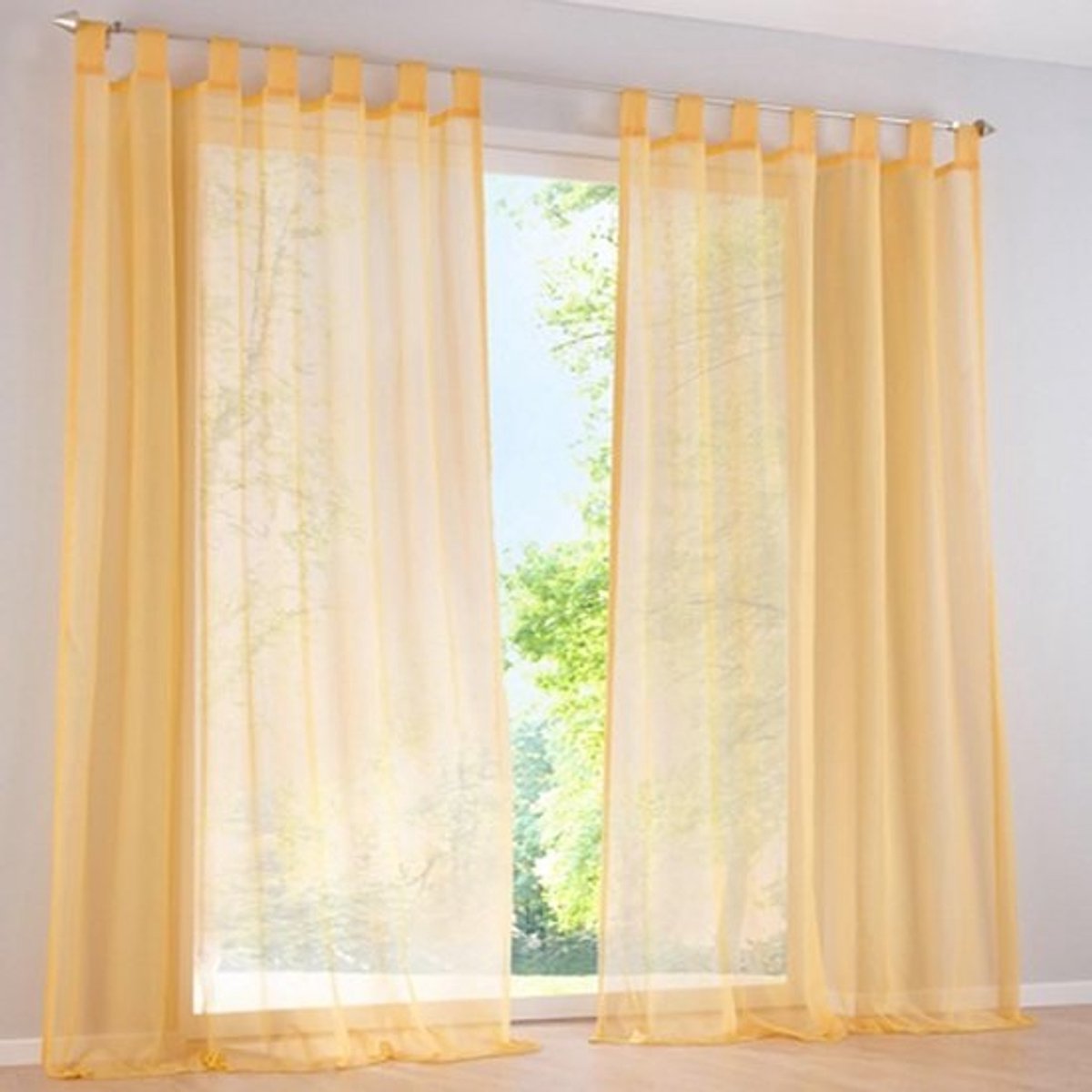 Transparante Lussen Gordijnen 2 Stuks Geel 140 cm x 145 cm