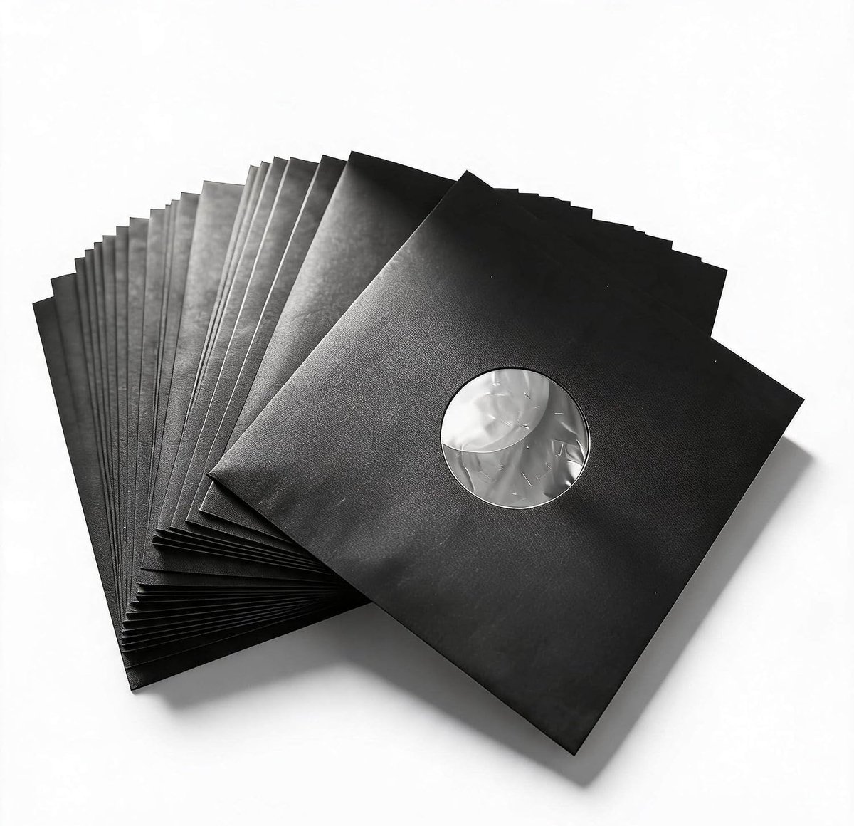 Dailygoods - Vinyl Record Covers - 20 Stuks - Sterk en Antistatisch - 12 Inch - 350Gsm Karton - Bescherming voor Platen - Voor Vinylverzamelaars - Zwa