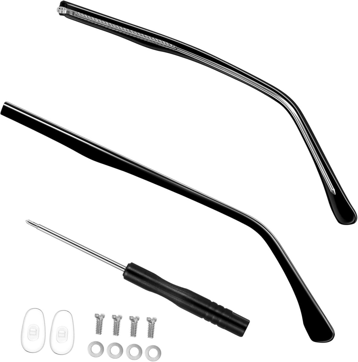 Dailygoods- Brillenpootjes Metaal - Vervangingsset 1 Paar - Universele Brillen - Zonnebril/Leesbril - Aangenaam Draagcomfort - Vermindert Druk op Oren