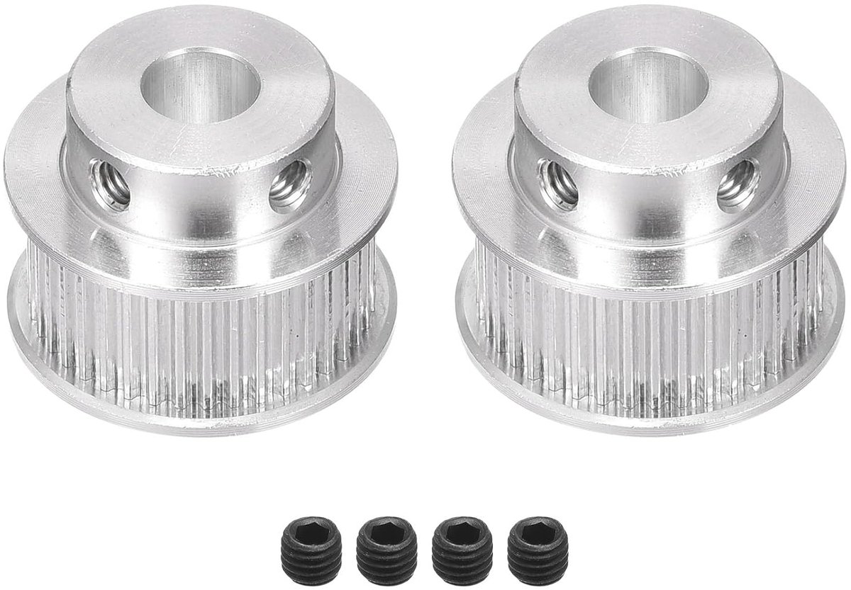 Dailygoods- Distributieriemschijf aluminium - 40 Tanden - 8 mm Boring - 2 Stuks - Synchrone Wielen - Voor 3D-Printers/CNC Machines - Aandrijfschijf