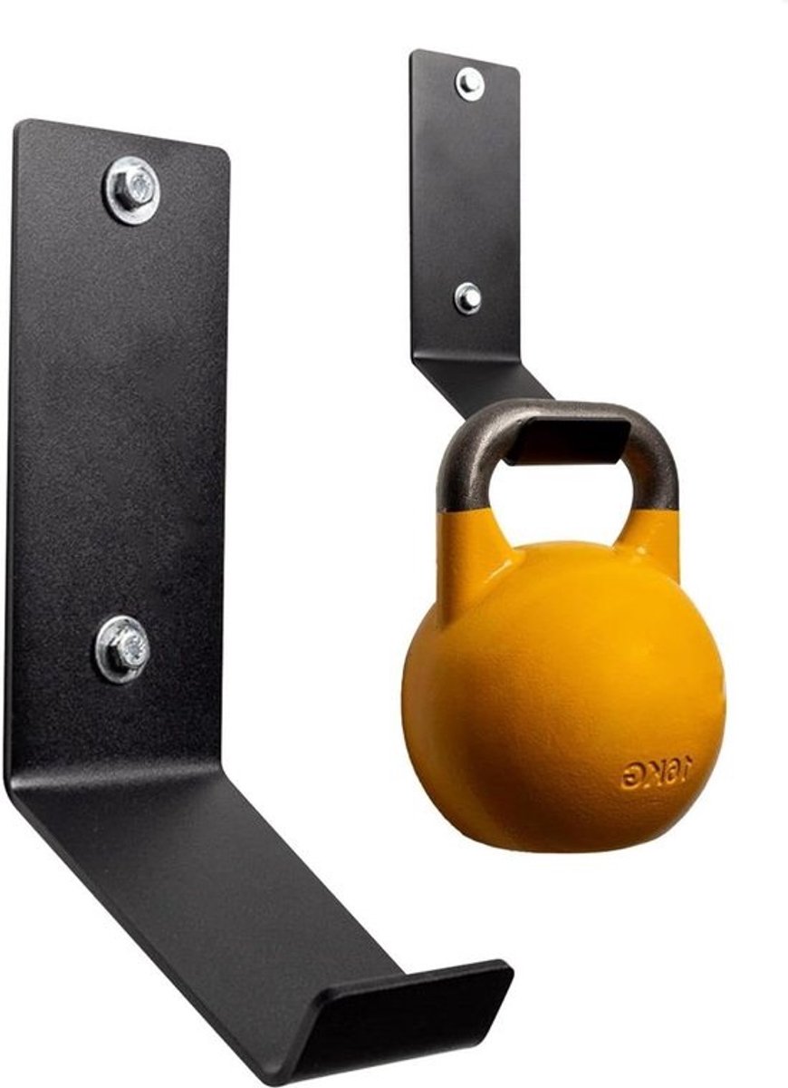 Kettlebell Rek - Gewichtsrek Kettlebell - Sportschool Organiseren - Ruimtebesparend Wandmontage - 100 kg Draagvermogen - Zwart