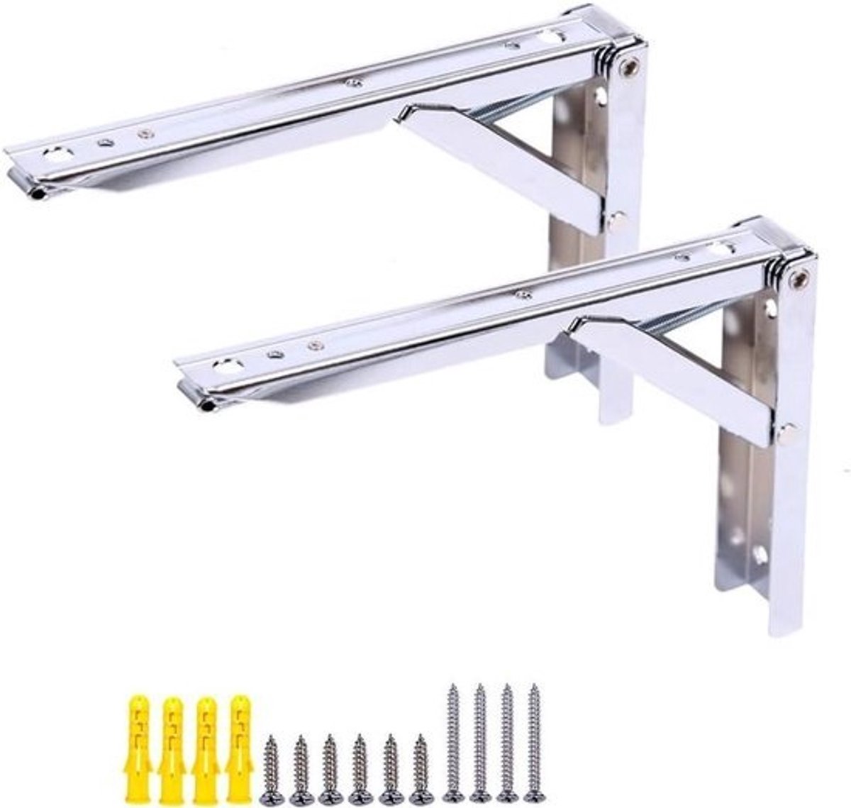 Klapconsole - Vouwconsole plankdragers - Zware lasten dragen - Roestvrij staal - 292 cm - Zilver