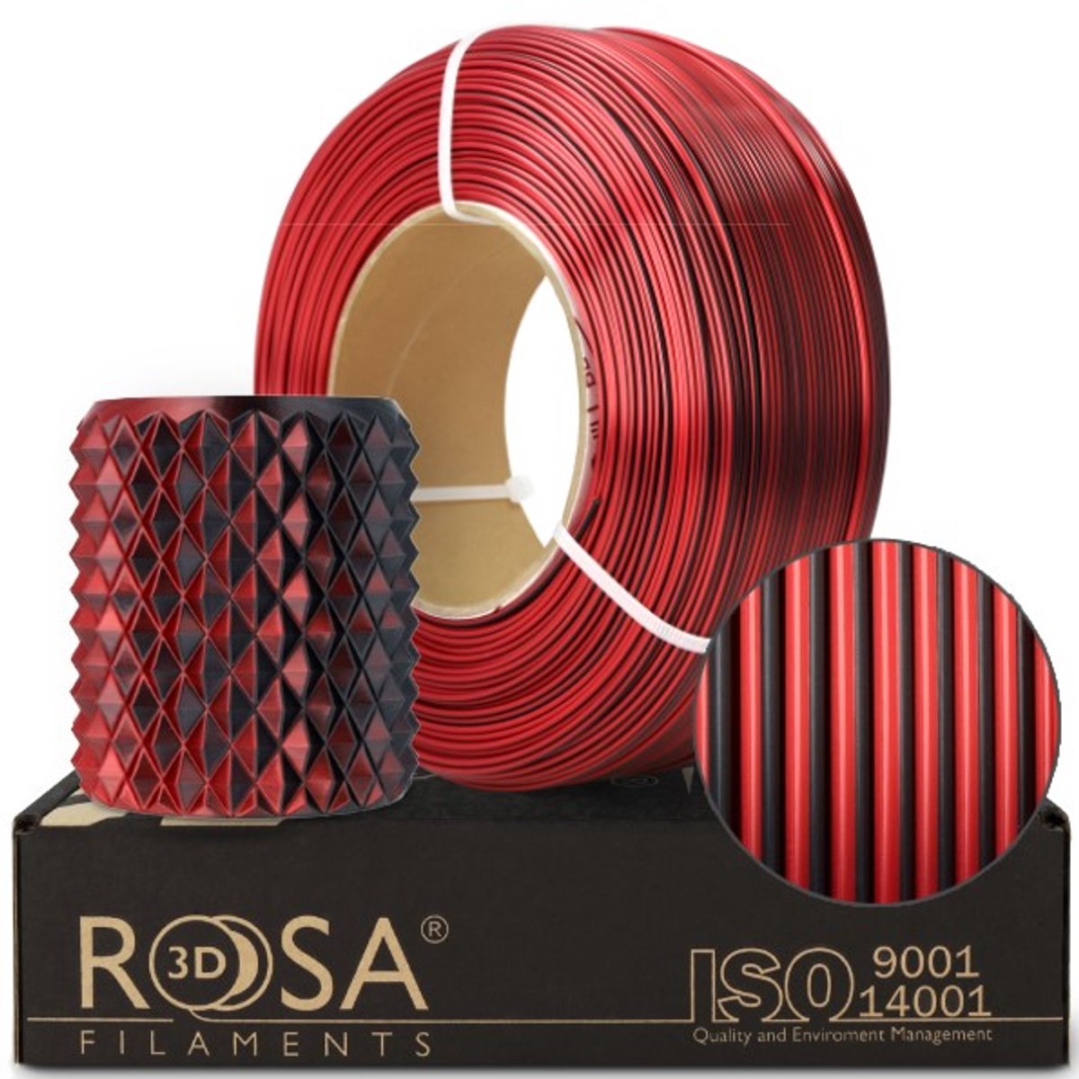 Rosa3D PLA Silk Mistic Rood 1,75 mm 1 kg Refill Filament