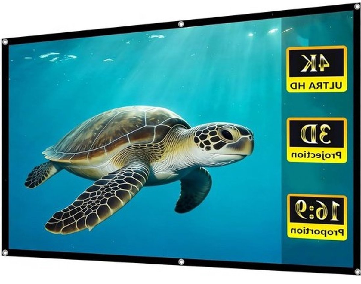 Draagbaar Beamer Scherm - Projectiescherm Binnen Buiten - Thuisbioscoop Creëren - Anti Glare Glasparel Coating - 180 Inch 16:9 - Wit