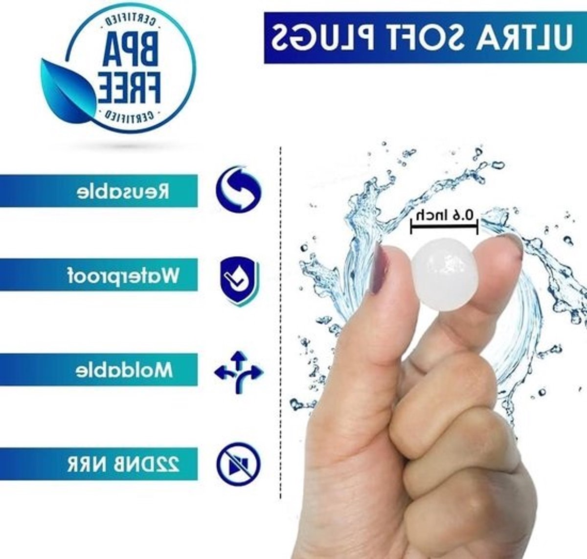 Oordopjes Slapen Zwemmen - Gel Oordopjes - Geluidsisolatie - Zachte Siliconen - 16 Stuks - Wit