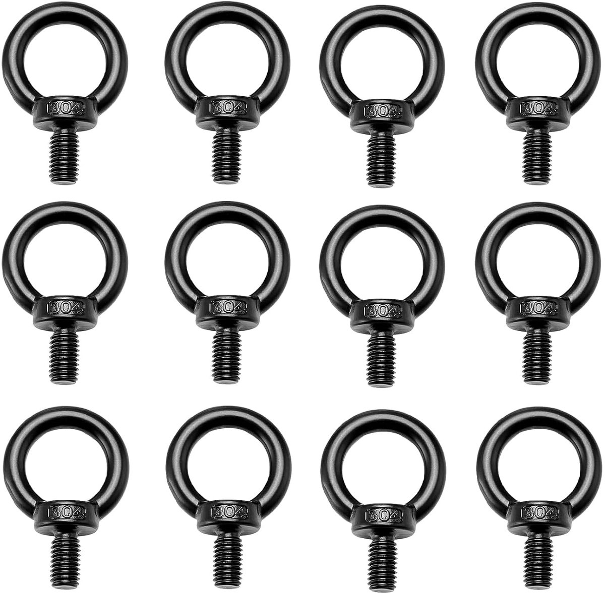 12 stuks ringbout M8 oogschroeven van 304 roestvrij staal A2V2A zwart oxide oogbout oogbouten voor hangende ornamenten, bloempotten