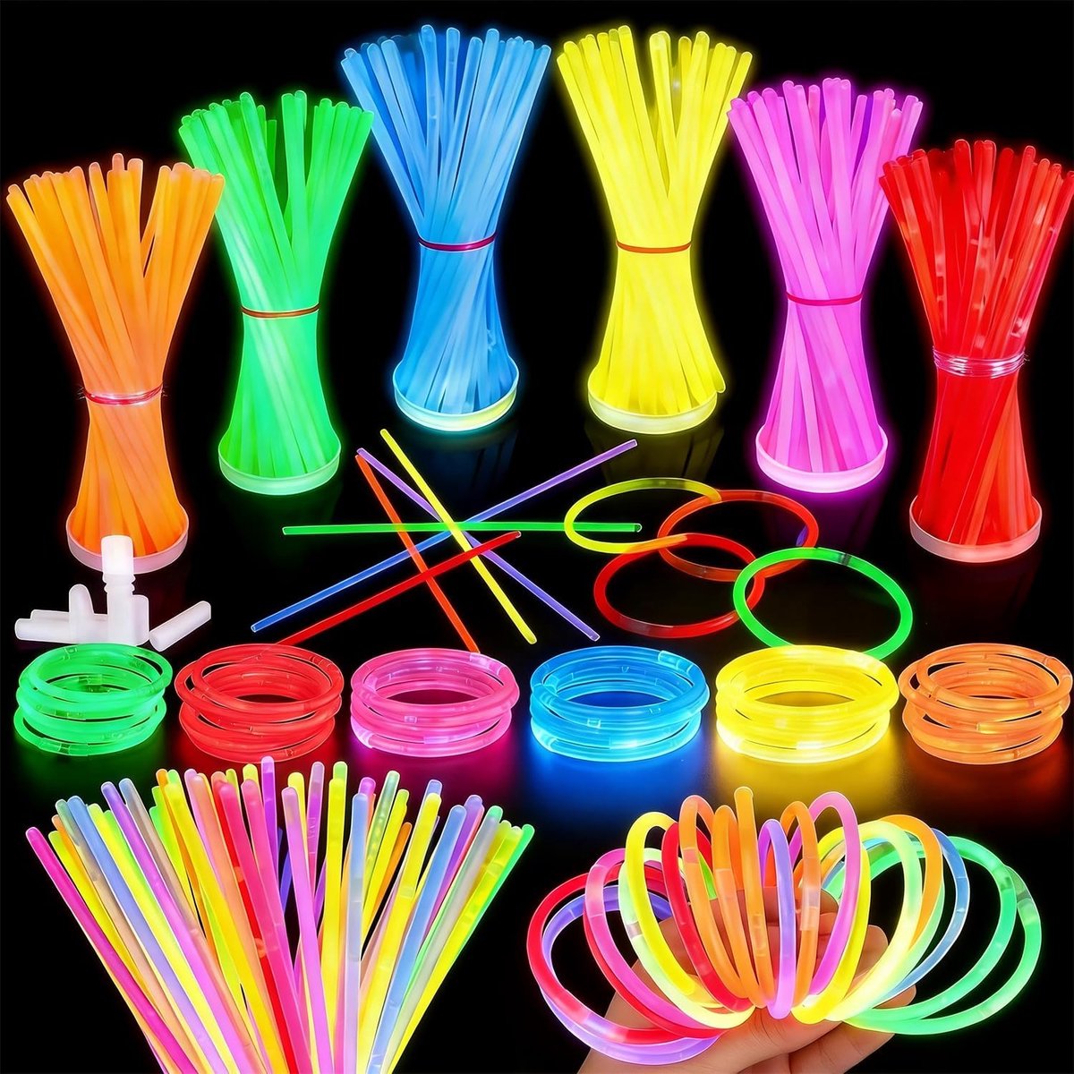 Set van 100 lichtstaafjes met verbindingsstukken
