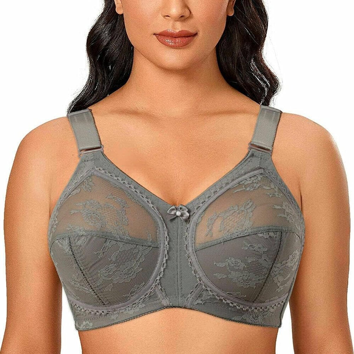 Dames Plus Size BH Minimizer Kant Volledige Dekking Stevige Hold Niet Gewatteerde Non Wired