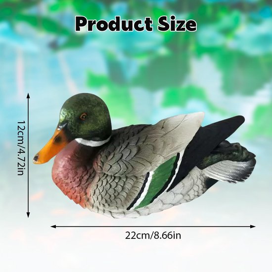 Mallard Duck Statue, realistische Duck Floater drijvende eendenkooien voor tuinvijver zwembad decor (#1) — afbeelding 2