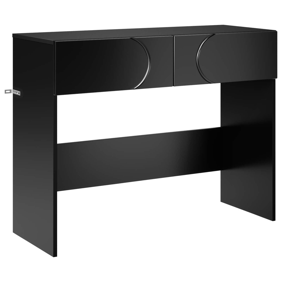 vidaXL Consoletafel - Zwart - 96,5 - x - 38 - x - 75 - cm - Bewerkt - hout