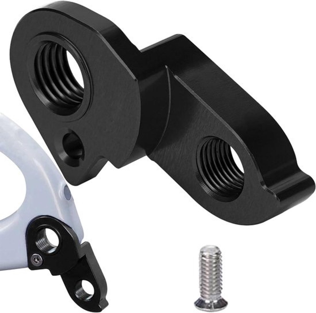 Achterderailleur Hanger - Staarthaak Extender - Fiets Schakelen - Lichtgewicht Aluminium - 7.01 x 5 x 1.5 cm - Zwart