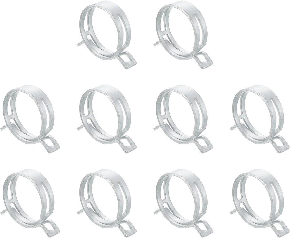5 stuks veerband-type-actie brandstof/siliconen vacuüm-slangslangklem, 43 mm, lagedruk-luchtveerslangklem, voor auto-oliepijp, waterleiding, zilver