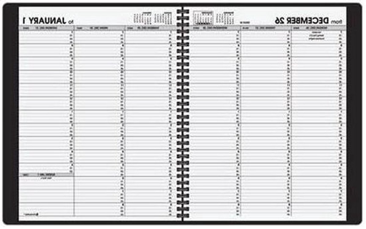 Wekelijkse Planner - Agenda Boek - Afspraken Plannen - Gerecycled Papier - 8 1/4 x 10 7/8 - Zwart