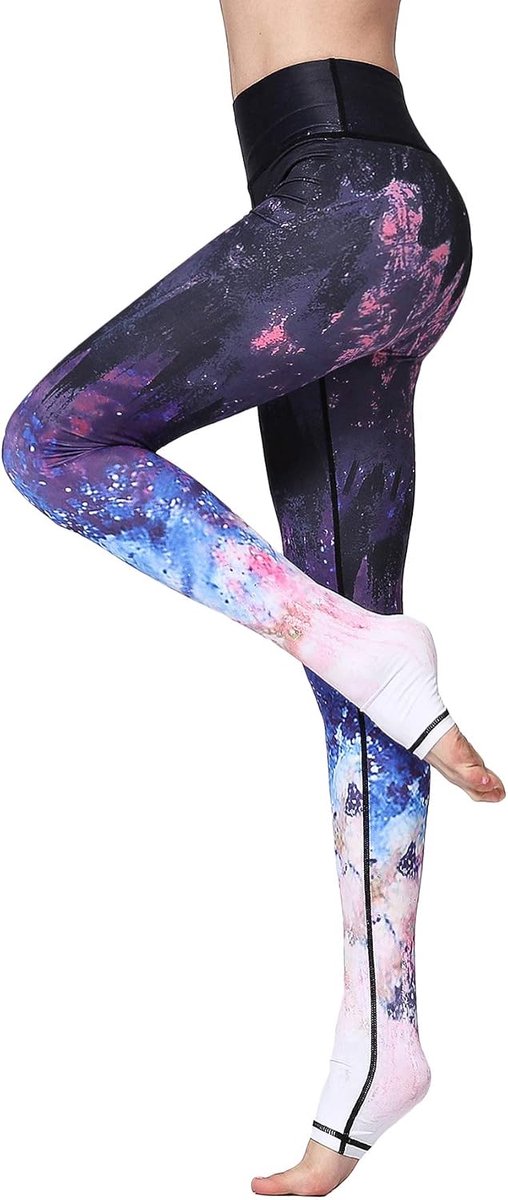 Sportlegging voor dames, met opdruk, sportbroek, fitnessbroek, yoga, leggings, sportbroek voor dames