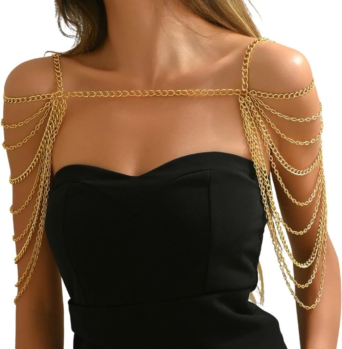 992mm Zomer Strand Ketting Gouden Schouderketting Aluminium Meervoudig Rug Bikini Metaal Statement Tassels