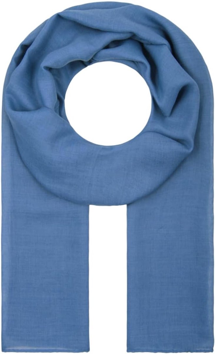Lima Smal gesneden dameshalsdoek, licht effen, dun, effen, zacht, zomersjaal, overgangssjaal, dark denim