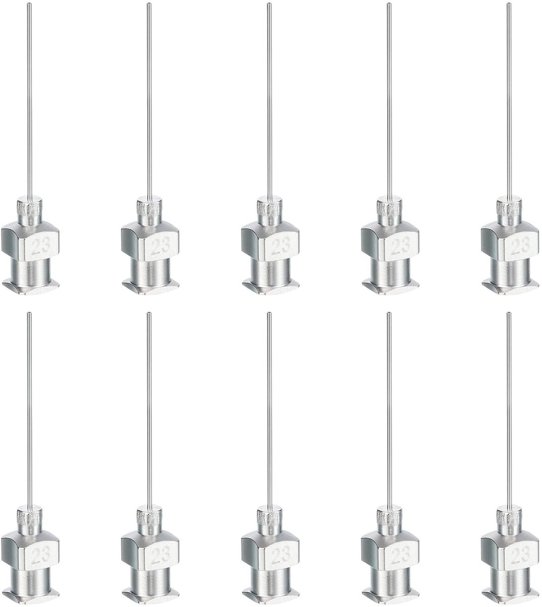 Doseernaald 23 g, 10 stuks 2,5 cm roestvrijstalen vloeistofdoseercanules met Lure Lock voor het bijvullen van vloeibare inkt, lijm
